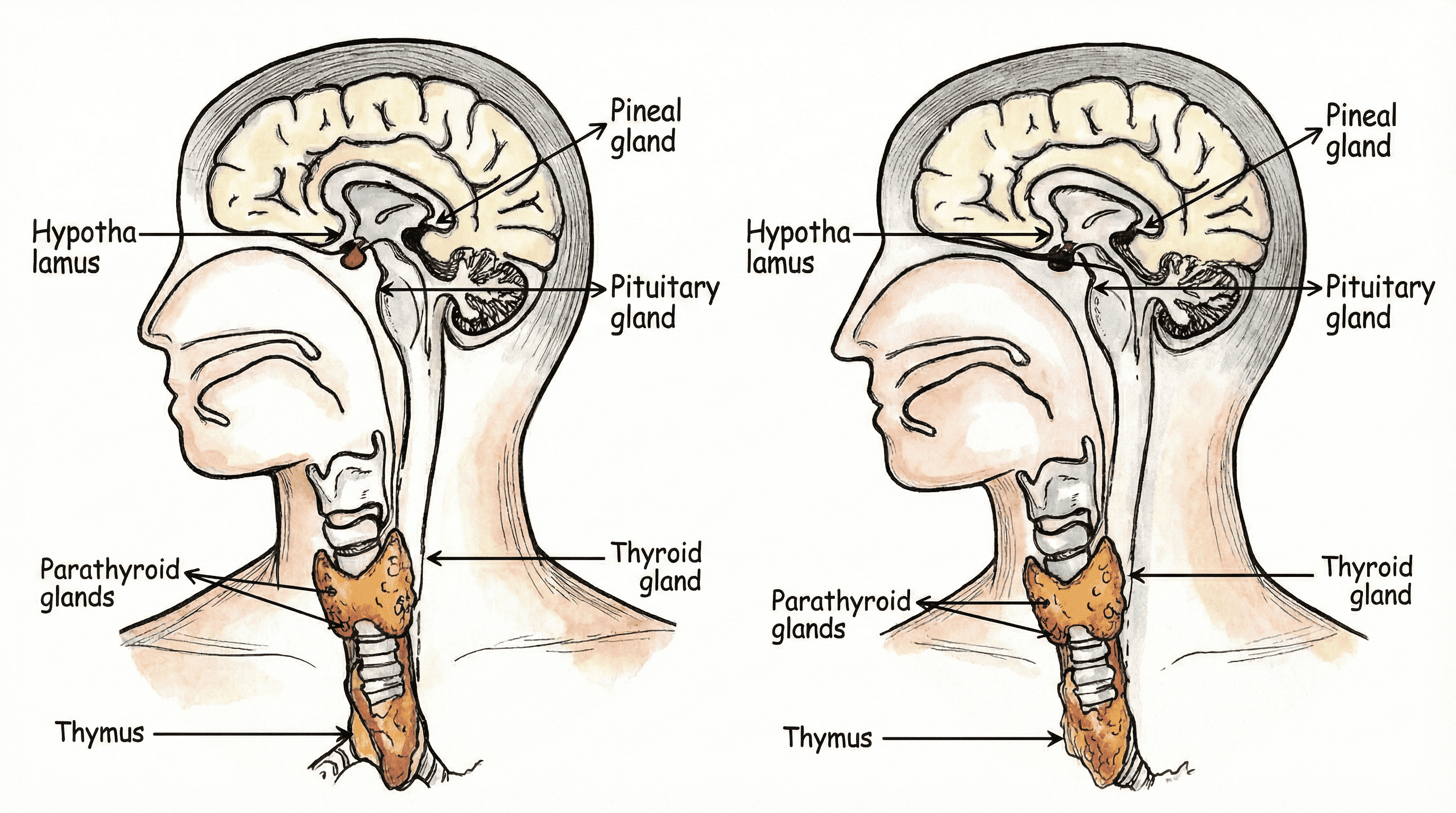 Endocrine Glands Close View